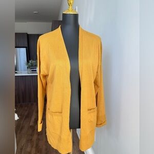 Women's mustard Yellow  Cardigan Sweater cream
